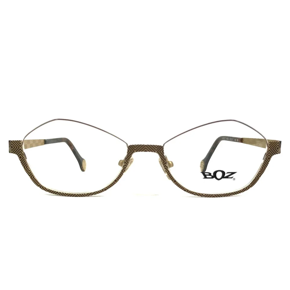 BOZ Eyeglasses Frames WORLD 9050 Brown Gold Cat Eye Half Rim 52-17-140